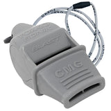 Fox 40 Sonik Blast CMG referee whistle in grey with lanyard