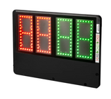 Substitution board with red and green LED number displays
