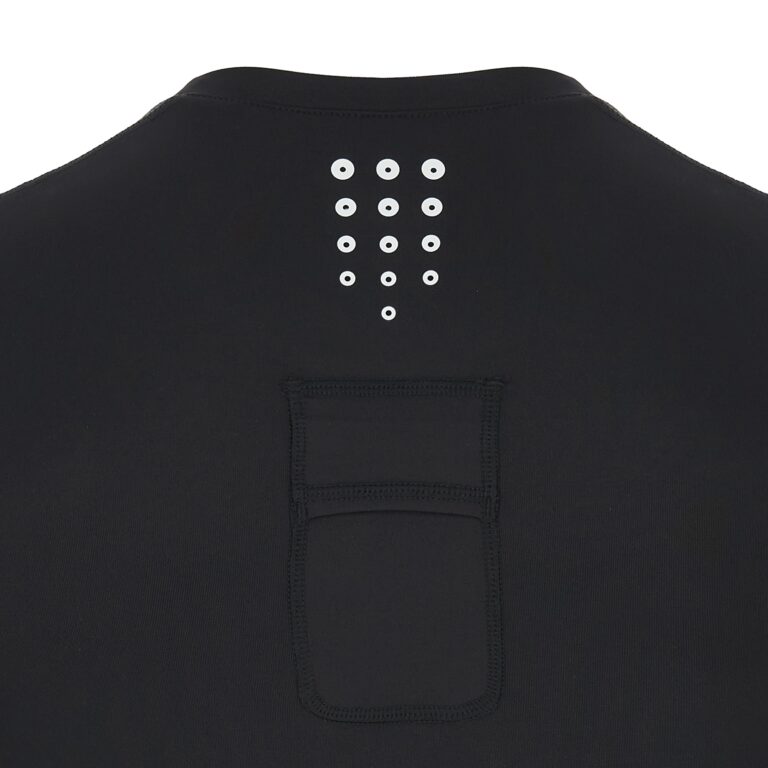 Close-up of the back pocket and ventilation holes on the Macron UEFA referee base layer