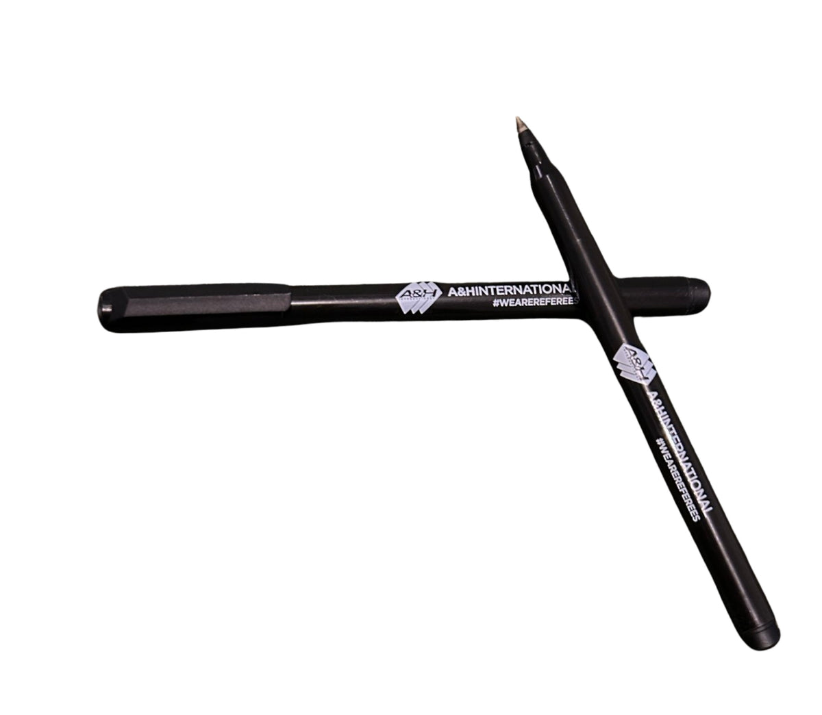 Two A&H black permanent marker pens