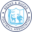 Berks & Bucks FA referee badge: light blue circular crest with deer and swan