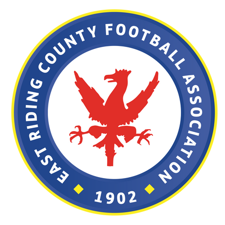 East Riding County FA referee badge: blue circle with a red eagle, dated 1902