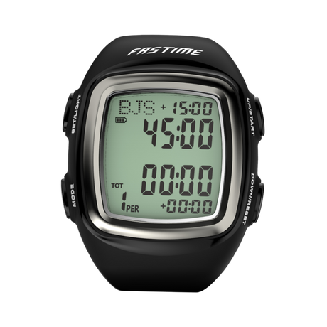 A&H Fastime referee watch, front view of the digital display