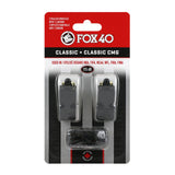 Fox 40 Classic and Classic CMG whistle twin pack in retail packaging