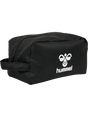 Hummel black accessory bag with white Hummel logo, front view
