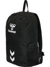 Hummel black backpack, angled view