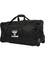 Hummel black wheeled referee roller bag, side view