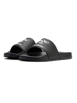 Pair of Hummel black slides with white logo