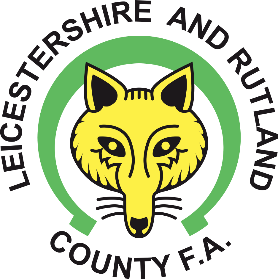 Leicestershire and Rutland County FA referee badge: yellow fox head in a green circle