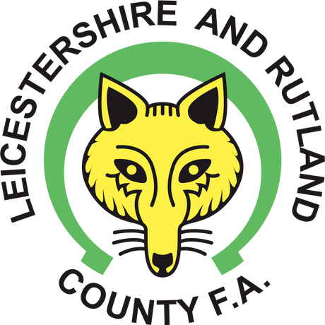 Leicestershire and Rutland County FA referee badge: yellow fox head in a green circle