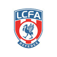Liverpool County FA referee badge: red Liver bird on a white shield