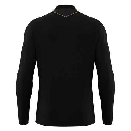 Macron Mendez long-sleeve referee shirt in black, back view