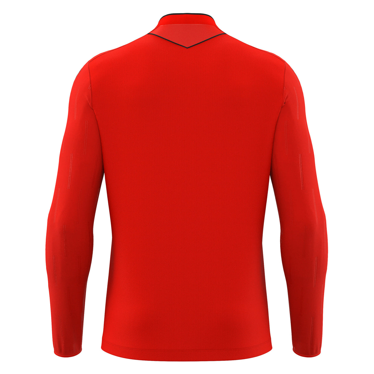 Macron Mendez long-sleeve referee shirt in red, back view
