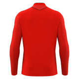 Macron Mendez long-sleeve referee shirt in red, back view