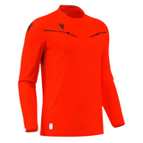 Macron Ponnet long-sleeve referee shirt in orange-red, front view
