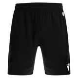 Macron black referee match shorts, front view