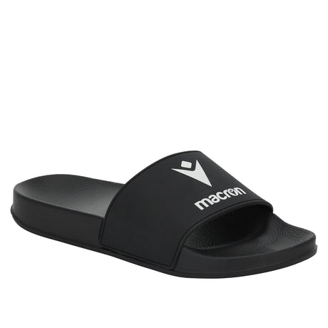 Macron black slide, angled view