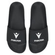 Pair of Macron black slides with white Macron logo