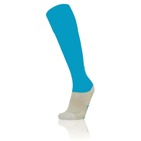Macron blue referee sock with white cushioned foot
