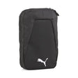 Puma black accessory bag with white Puma logo, front view