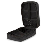 Puma black accessory bag open, showing the interior compartments