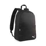 Puma black backpack with white Puma logo, front view