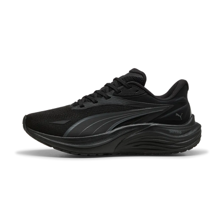 Puma Electrify NITRO 4 women's all-black referee running shoe, side view