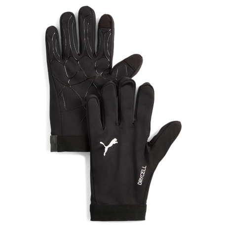 Pair of Puma black referee gloves with white Puma logo