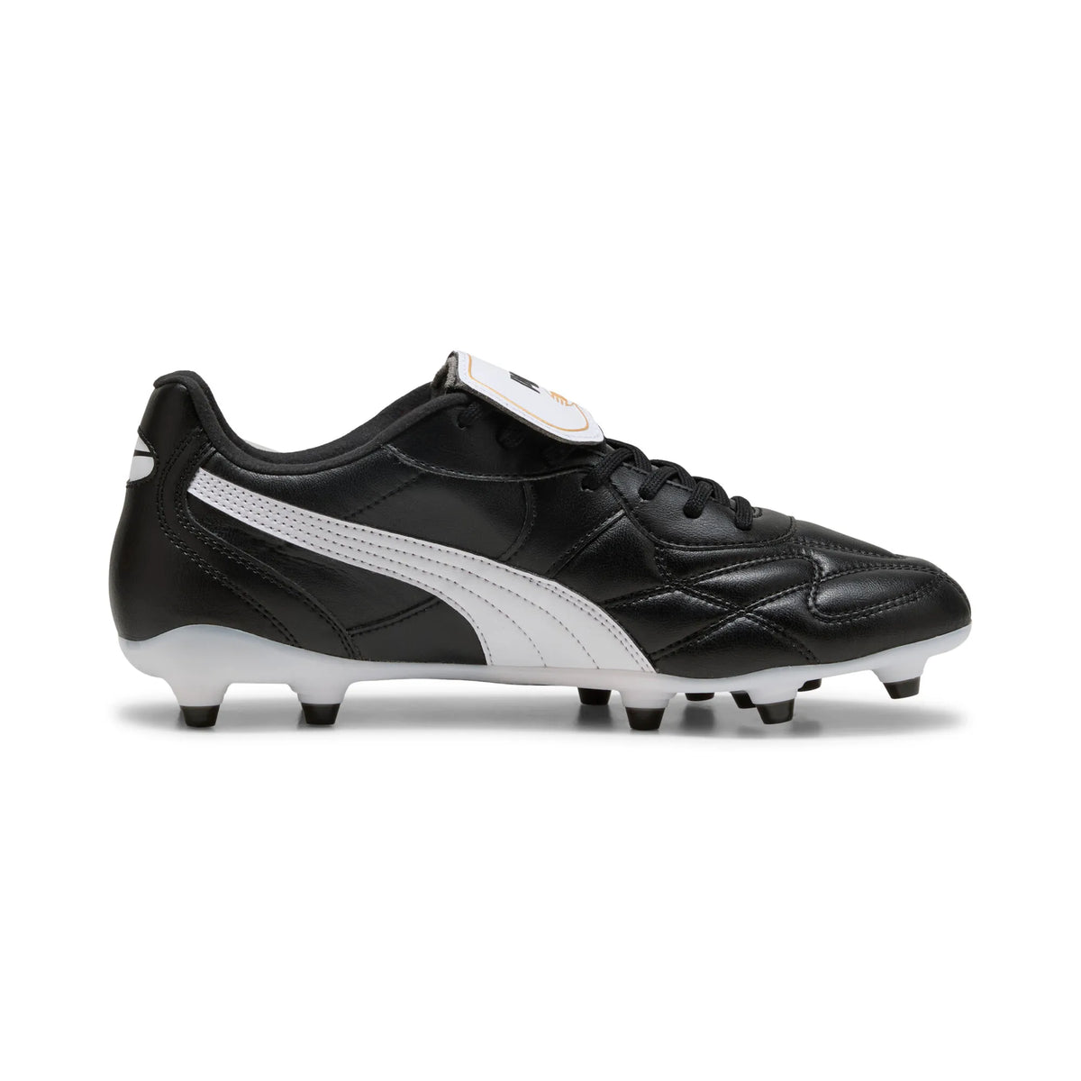 Puma King Top black leather football boot, side view