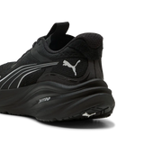 Close-up of the heel on the Puma Magnify NITRO 3 black running shoe