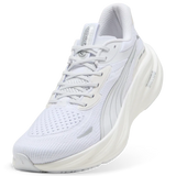 Puma Magnify NITRO 3 white referee running shoe, angled top view