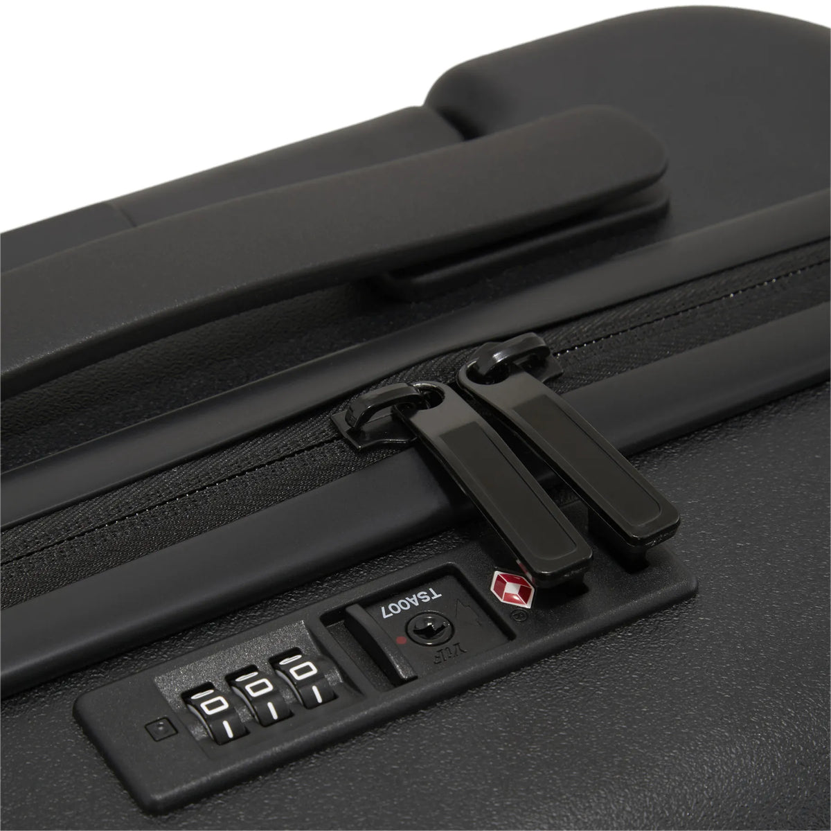 Close-up of the combination lock on the Puma referee trolley case