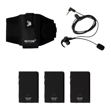 Spintso Refcom II 3-set referee communication kit: armband, earpieces and three units