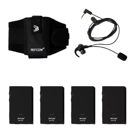Spintso Refcom II 4-set referee communication kit: armband, earpieces and four units