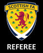 Scottish FA referee badge: red lion on a yellow shield with Referee text