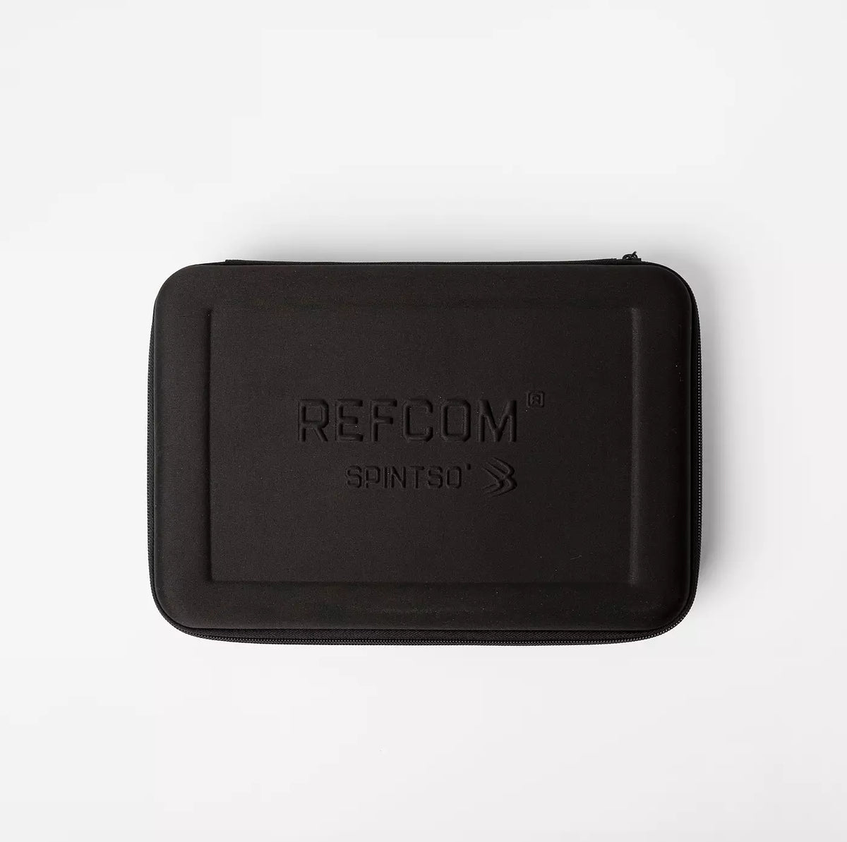 Spintso Refcom II black zipped hard carry case, closed