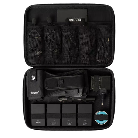 Spintso Refcom II communication kit in its open hard carry case