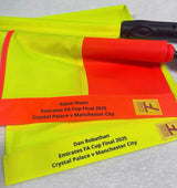 Touchline Premier League flag cloths with embroidered personalisation