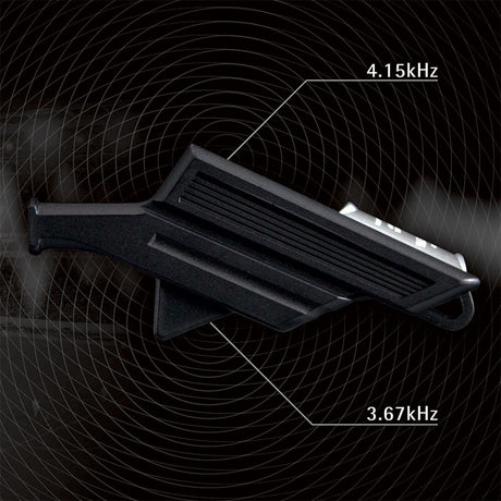 Molten Valkeen whistle showing its two pitches, 4.15kHz and 3.67kHz