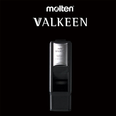 Molten Valkeen referee whistle on a black background
