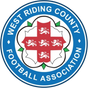 West Riding County FA referee badge: red cross with white roses and lions in a blue circle
