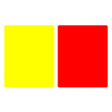 Plain red and yellow referee cards ready for custom printing