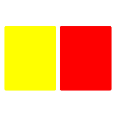 Plain red and yellow referee cards ready for custom printing