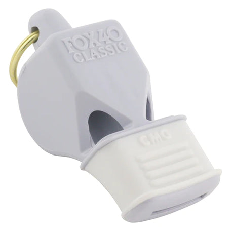 Fox 40 Classic CMG referee whistle in white with cushioned mouth grip